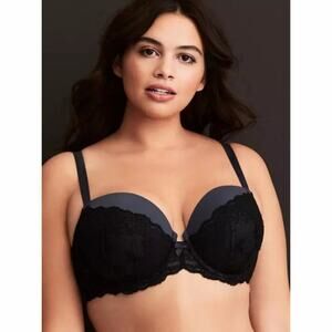 Torrid Lace Overlay Push-Up Demi Bra sz 40D